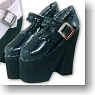 Enamel One Strap Shoes (Black) (Fashion Doll)
