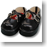 For 60cm Crossed Belt Shoes (Black) (Fashion Doll)