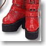 Double Belt Long Boots (Red) (Fashion Doll)
