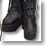 Double Belt Long Boots (Black) (Fashion Doll)