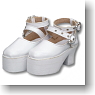 For 60cm Heart Buckle Strap Shoes (White) (Fashion Doll)