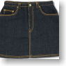 For 60cm Denim Mini Skirt (Navy) (Fashion Doll)