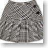 For 60cm Side Button Pleat Skirt (Gray Check) (Fashion Doll)
