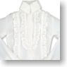 For 60cm Long Sleeve Oval Ruffle Blouse (Solid Color) (White) (Fashion Doll)