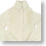 For 60cm Long Sleeve Oval Ruffle Blouse (Stripe Handle) (Ivory) (Fashion Doll)