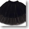 *Three Steps Tulle Panier Skirt (Black) (Fashion Doll)