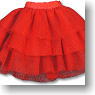 *Three Steps Tulle Panier Skirt (Red) (Fashion Doll)