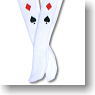 Cards Pattern High Socks (White) (Fashion Doll)
