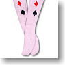 Cards Pattern High Socks (Pink) (Fashion Doll)