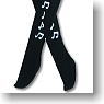Note Pattern High Socks (Black) (Fashion Doll)