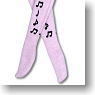 Note Pattern High Socks (Pink) (Fashion Doll)
