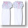 For 60cm Lolita Over Knee Socks E (White x White x Pink) (Fashion Doll)