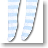 Alice Over Knee Socks (Light Blue/White) (Fashion Doll)