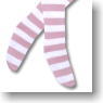 For 60cm Alice High Socks (Pink/White) (Fashion Doll)