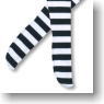For 60cm Alice Over Knee Socks (Black/White) (Fashion Doll)