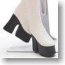 Platform Boots Thickness normality (White + Shoes bottom Black) (Fashion Doll)