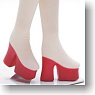 Platform Boots Thickness normality (White + Shoes bottom Pink) (Fashion Doll)