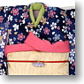 Japanese Festive Dress set -Chirimen Sakura- (Purple) (Fashion Doll)