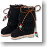 Fringe Suede Boots (Black) (Fashion Doll)