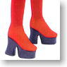 Platform Boots SperTight (Red + Shoes bottom Black) (Fashion Doll)