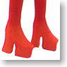 Platform Boots Thickness normality (Red) (Fashion Doll)