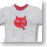 Snotty cat ロングスリーブTシャツ (オフ白×赤) (ドール)