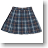 Pleats Tartan Check Skirt (Navy Tartan) (Fashion Doll)