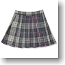 Pleats Tartan Check Skirt (Beige Tartan) (Fashion Doll)