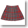 Pleats Tartan Check Skirt (Red Tartan) (Fashion Doll)