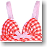 Gingham Ribbon Brassiere & Shorts Set (Strawberry) (Fashion Doll)