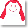 Smile Print T-Shirt (Red/White) (Fashion Doll)