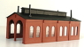 Lovomotives Garage for Double Track (Building in Brick) (Unassembled Kit) (Model Train)