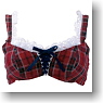 For 60cm Check Brassiere & Shorts (Red Check) (Fashion Doll)
