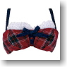 Check Brassiere & Shorts (Red Check) (Fashion Doll)
