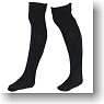 PN Pver Knee Rib Socks (Black) (Fashion Doll)