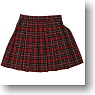 For 60cm Pleats Tartan Mini Skirt (Red Tartan-checked) (Fashion Doll)