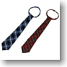 For 60cm Necktie Set A (Red/Navy Tartan-checked) (Fashion Doll)