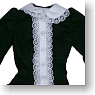 Lace Collar Long-sleeved Blouse  (Black*White) (Fashion Doll)