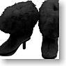 2way Short Boots with Boa (Black) (Fashion Doll)