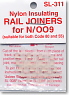 (N/HO Narrow (OO-9/HO-e)) Nylon Insulating Rail Joiners for N/OO9 (12pcs.) (Model Train)
