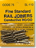 (HO/OO) Fine Standard Rail Joiners : Nickel Silver (24 pcs) (Model Train)