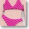 Swimsuit - Triangle Bikini & Bikini Panties (Pink + Black Polka Dot) (Fashion Doll)