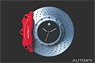 Brake Disk Clock (Red Caliper/Silver Center) (Diecast Car)