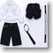 For 21cm Boys Zile Pants set (White x Black) (Fashion Doll)