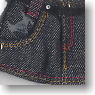 Devil print denim skirt(Black) (Fashion Doll)