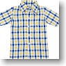 Men`s Short Sleeves Shirt (Yellow Check) (Fashion Doll)