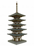 [みにちゅあーと] なつかしのジオラマシリーズ 五重塔 (組み立てキット) (鉄道模型)
