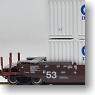 Gonderson MAXI-IV Double Stack Car BNSF #253618 (Car :Brown/White text, Container:White/Blue text) (Model Train)