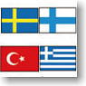 Flags of the World Clear File Set D(Sweden, Finland, Greece, Turkey) (Anime Toy)