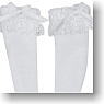 PN Lolita Over Knee Socks (White/White) (Fashion Doll)